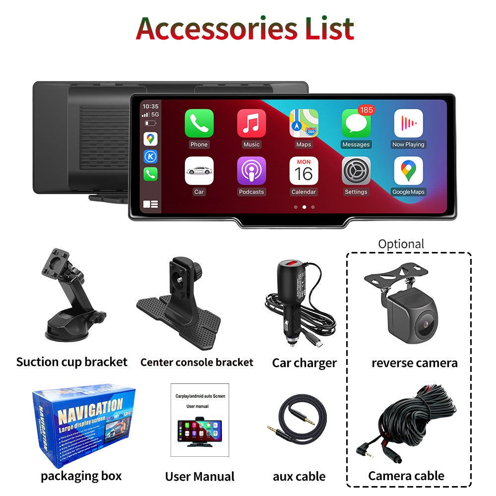 10.26-Inch CarPlay & Android Auto Display with Optional Backup Camera