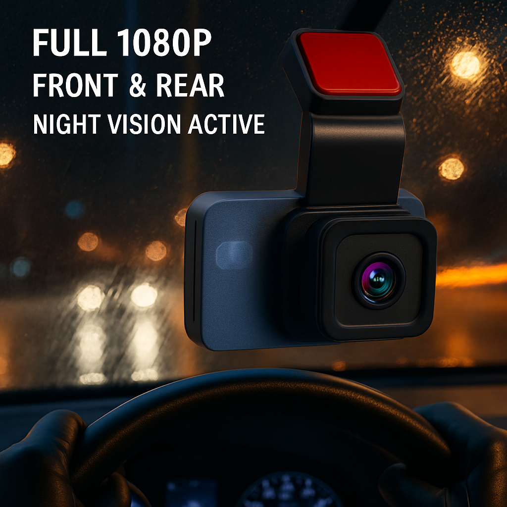 Dual Lens Wi-Fi Dash Cam with GPS & Parking Monitor
