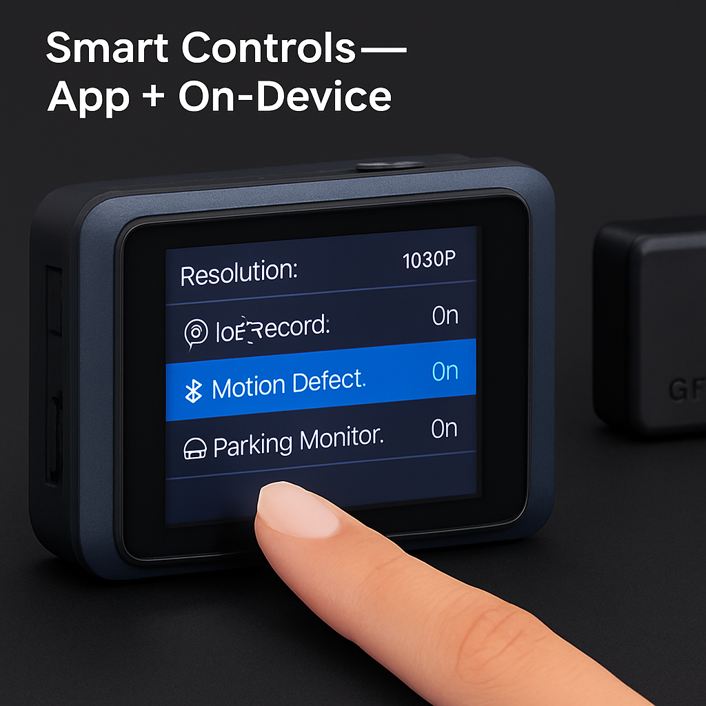 Dual Lens Wi-Fi Dash Cam with GPS & Parking Monitor