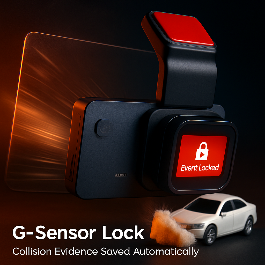Dual Lens Wi-Fi Dash Cam with GPS & Parking Monitor